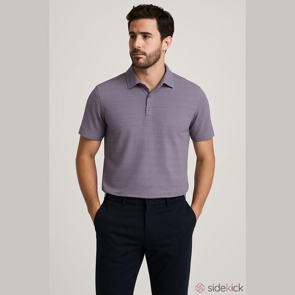 Robert Barakett Men's XL Purple Cotton Oscar Polo Shirt - Picture 1 of 10